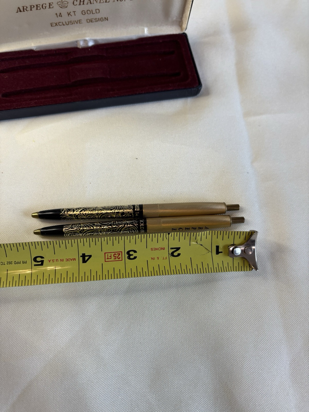 VTG Arpege Chanel No.5 14k Gold Ballpoint Pen Set in Original Box -No Ink- 💕