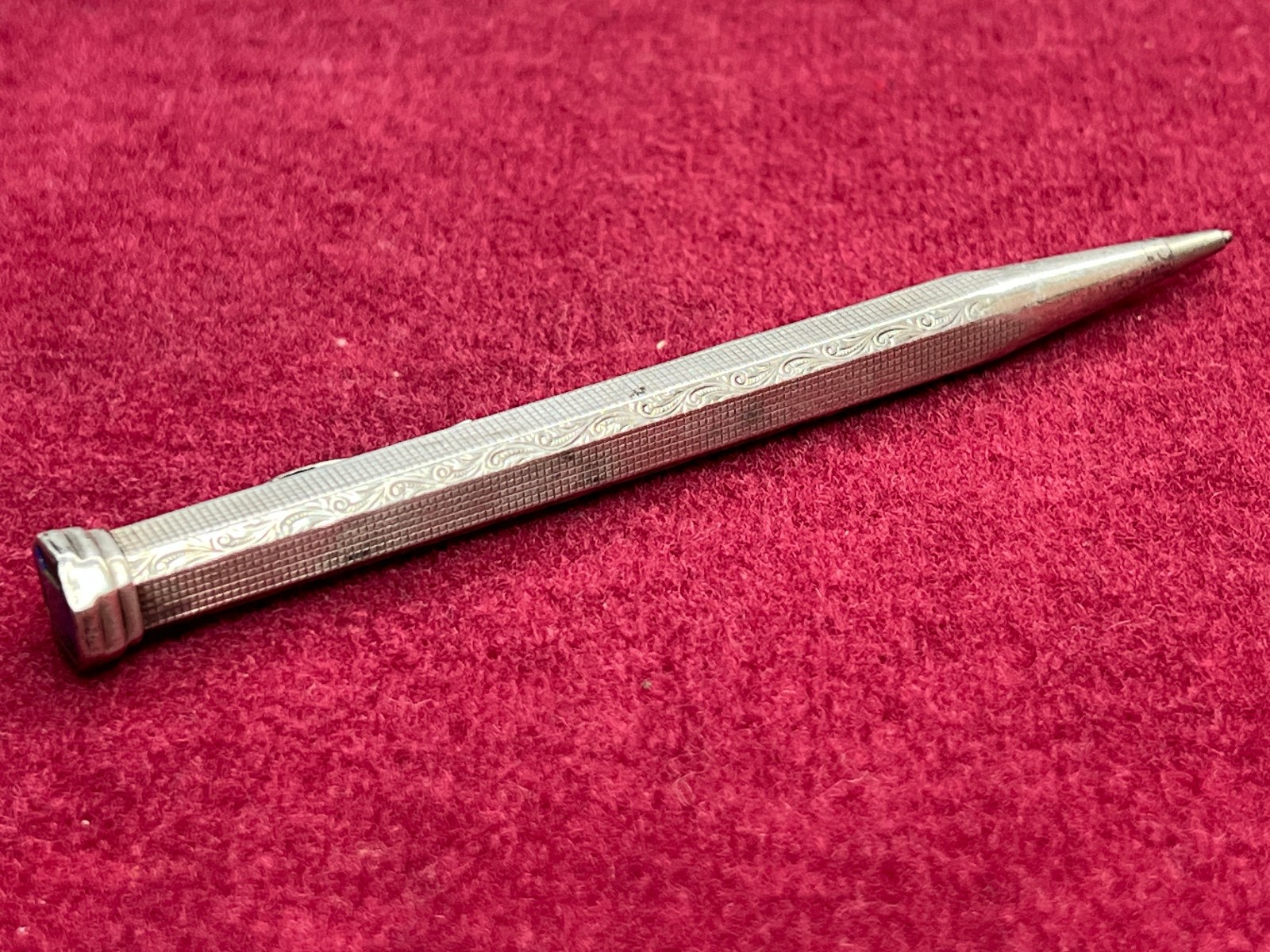Vintage Agfa German .835 Solid Silver Pencil Engraved 4.3″