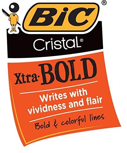 Cristal Xtra Bold Ballpoint Pen, Bold Point (1.6mm) For Vivid 24 Count Black