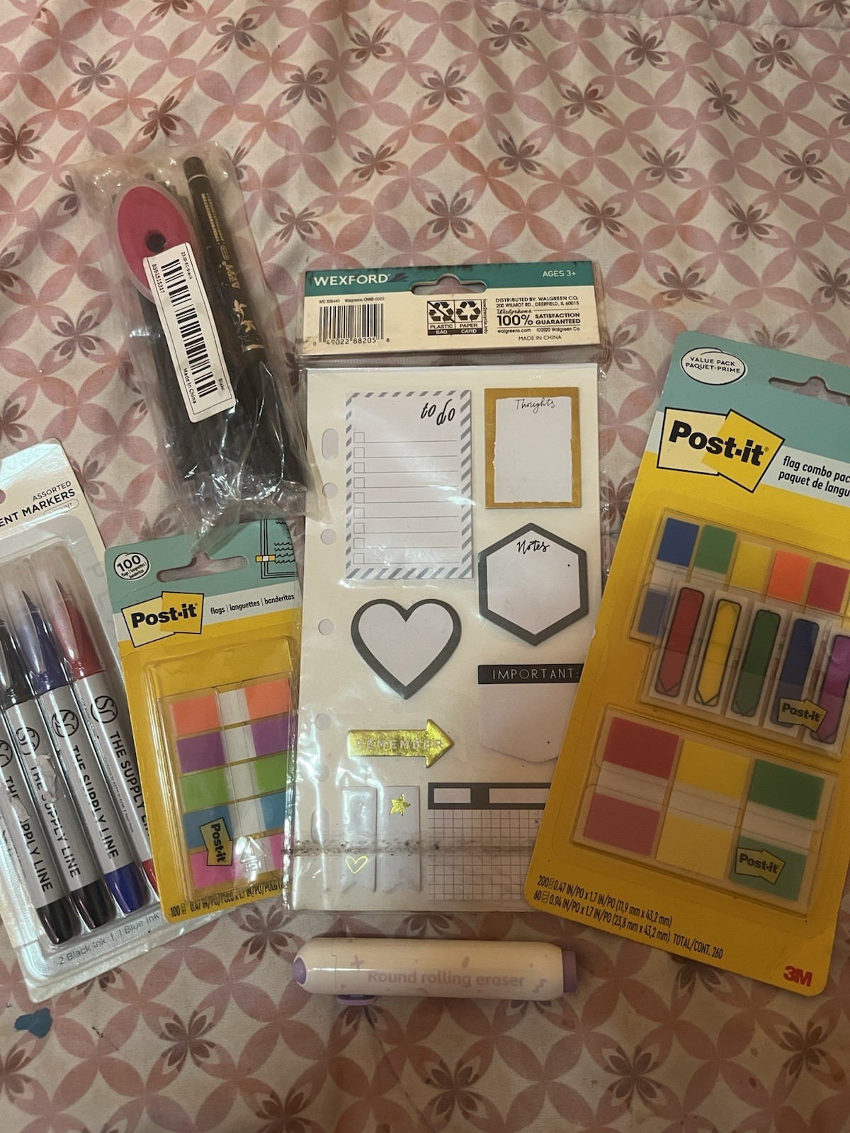 🩵Erasable Ink Pen Set – Black Pen + Refills + Pink Eraser