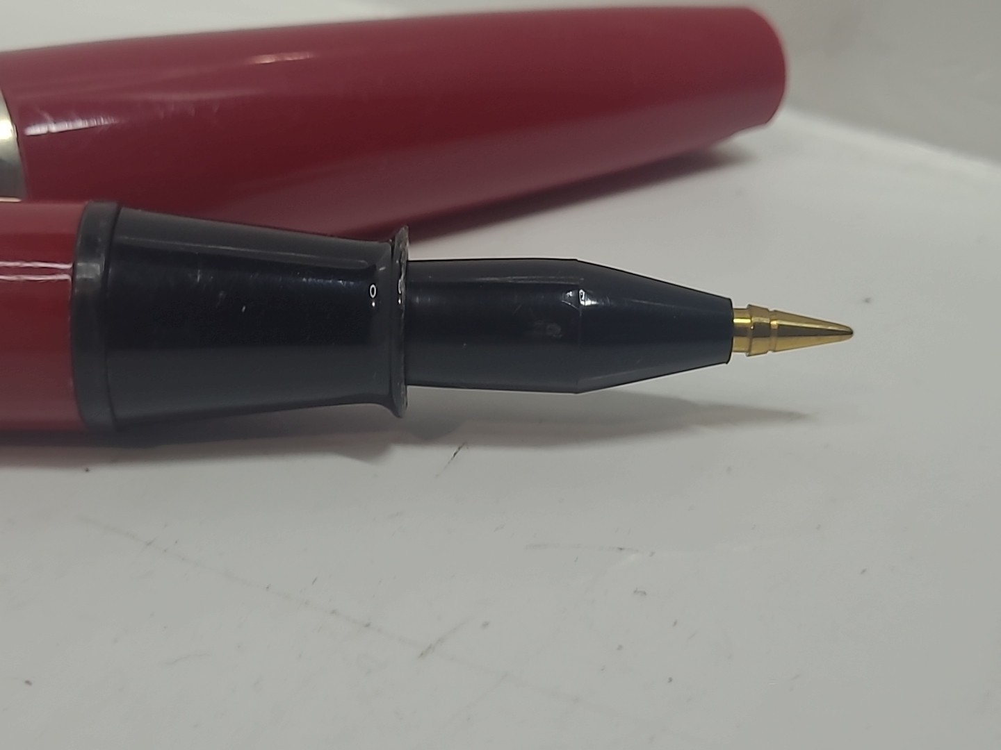 Monster Red Ballpoint pen. Says Italy on pocket clip – Large – Big
