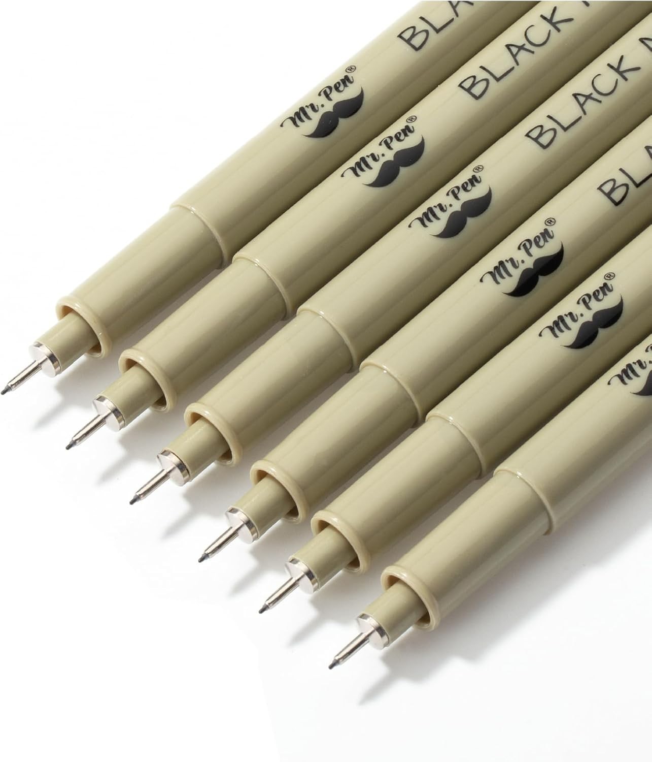 0.25mm Micro Pens – 6 Pack of Quick-Dry Black Ink Fineliners for Professionals