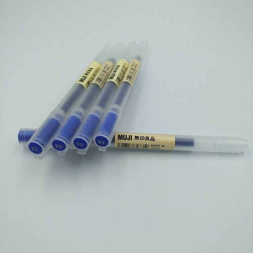 10pcs Muji Moma Japan 0.38/0.5mm Non-toxic Gel Ink Pen 4 Colors Muji Ballpoint
