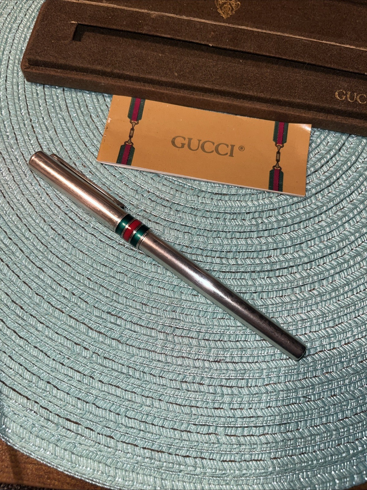 Vintage Gucci FS-10000 Solid Sterling Silver Ballpoint Pen – Working Box Papers
