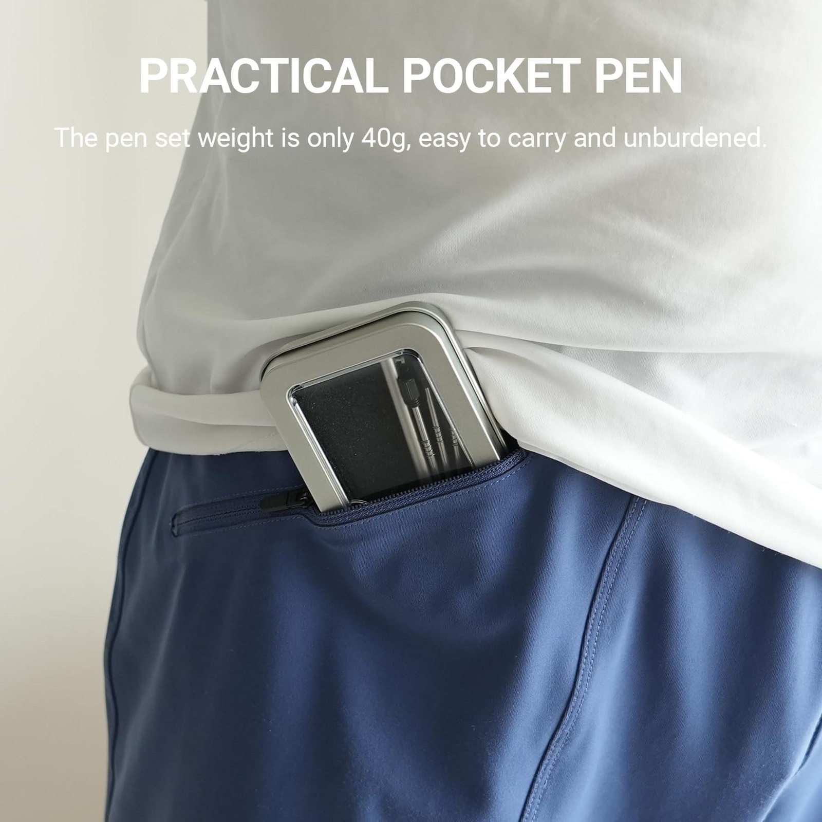 Mini EDC Pen Set, Small Metal Keychain Pocket Pen, Bolt Action Micro Refillable