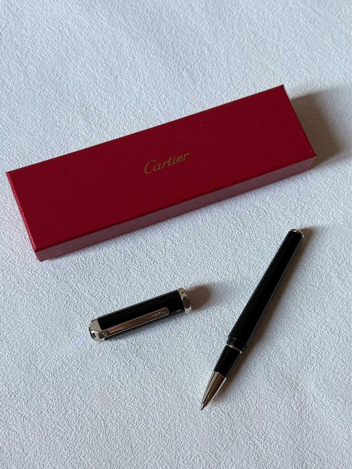 Cartier Santos Palladium-Finish Rollerball Pen – New in Box | Luxury Ad Gift