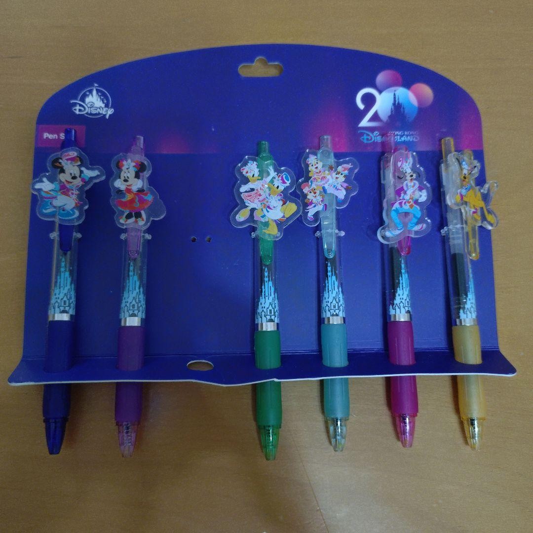 Hong Kong Disneyland ballpoint pen set of 6 #3c437d