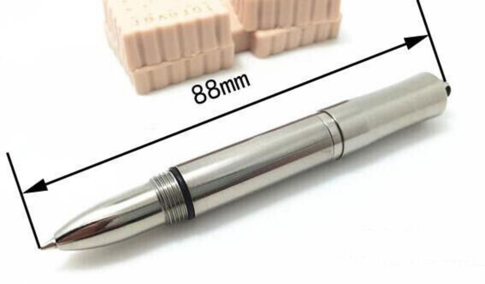 Titanium Pocket EDC Ballpoint Pen Signature Write Pen with Key Ring 5 Refills