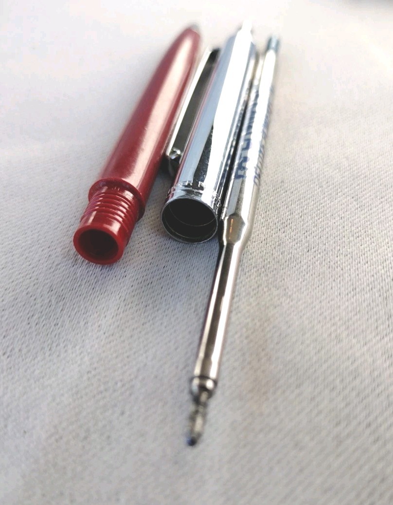 Vintage “The Profile” Slim Paper Mate Double Heart Pen Red & Chrome Works