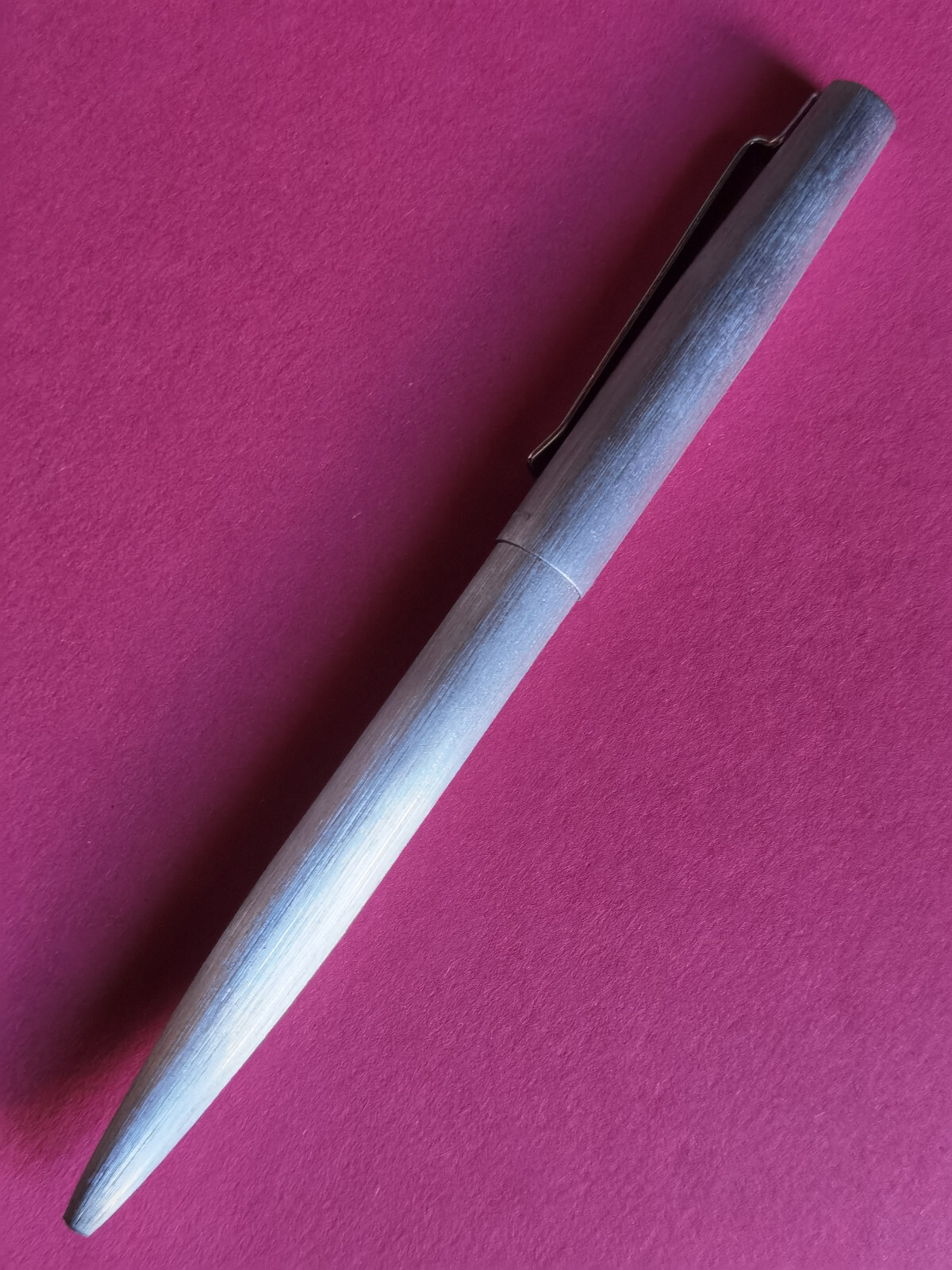 FEND MATTE BRUSHED STEEL BALLPOINT PEN EXCELLENT VINTAGE RARE