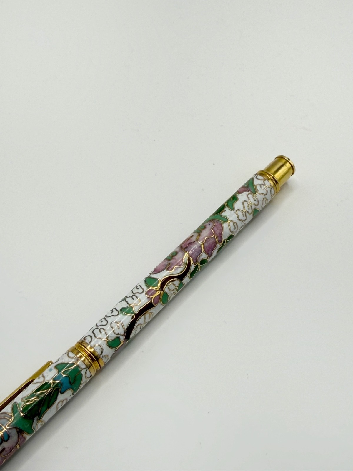 Vintage Cloisonne Enamel Ballpoint Pen – Floral Design