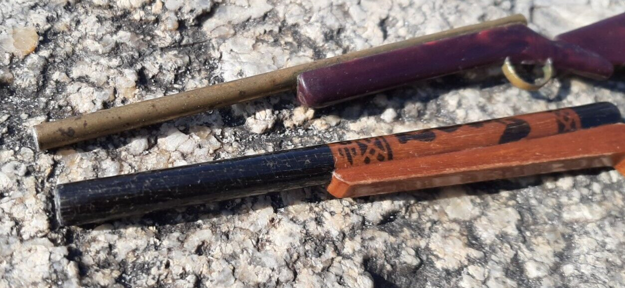 2 ballpoint pens. USSR. One of plastic and metal. one wooden. in the form of a r