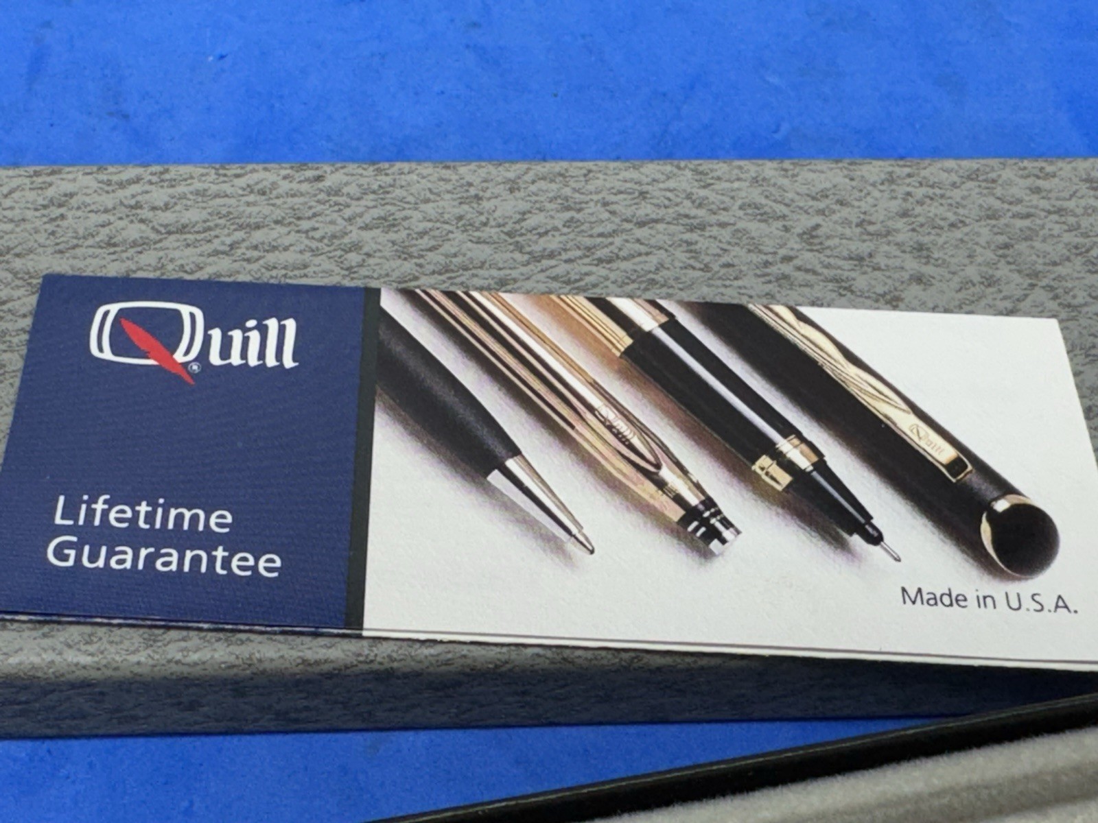 Vintage Quill Gold Trim Ballpoint Pen – Made in USA – w/ Original Box & Card