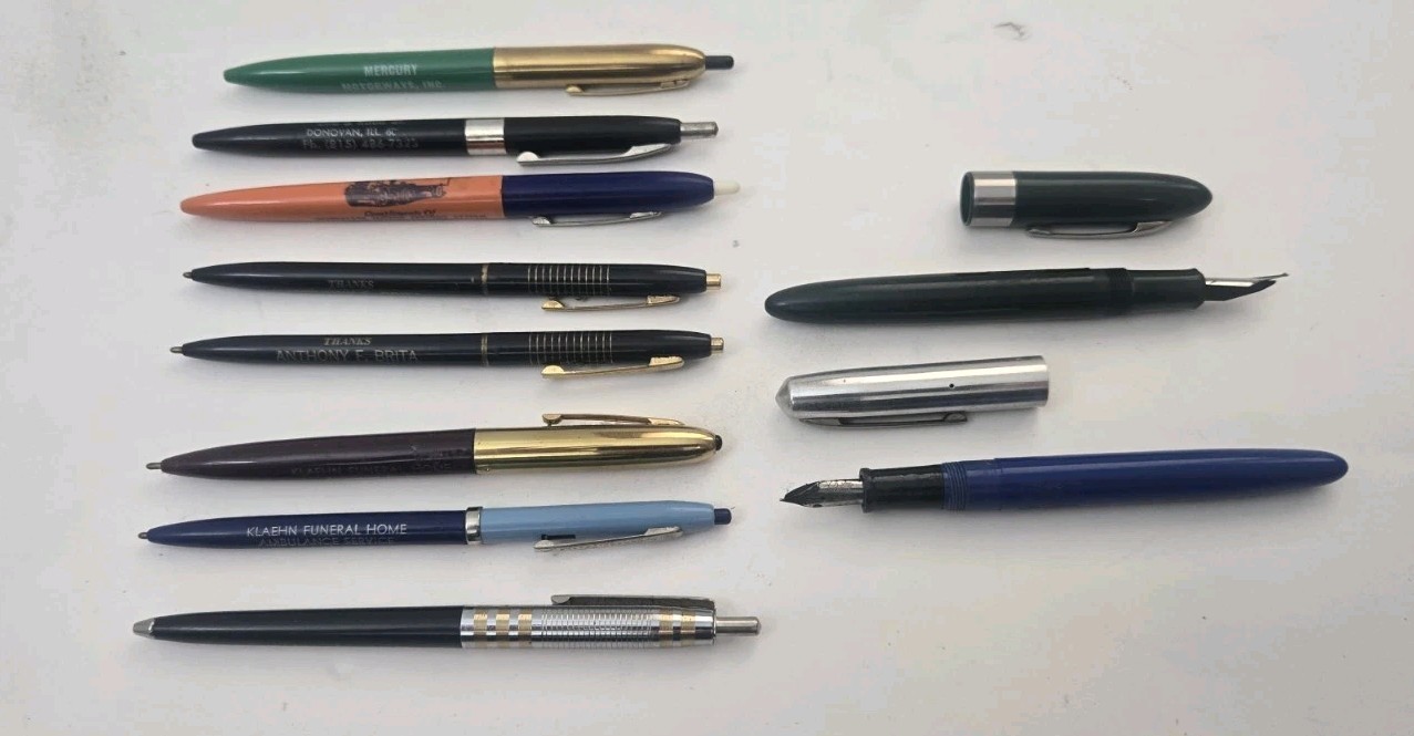 LOT of 10 VIntage 40’s 50’s Pens Fountain & Promotional Ball Point
