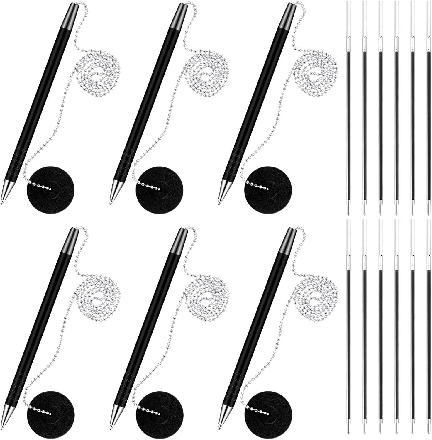Marspark 6 Pieces Pen Chains Counter Secure Pen Security Holders and 12 Pieces B