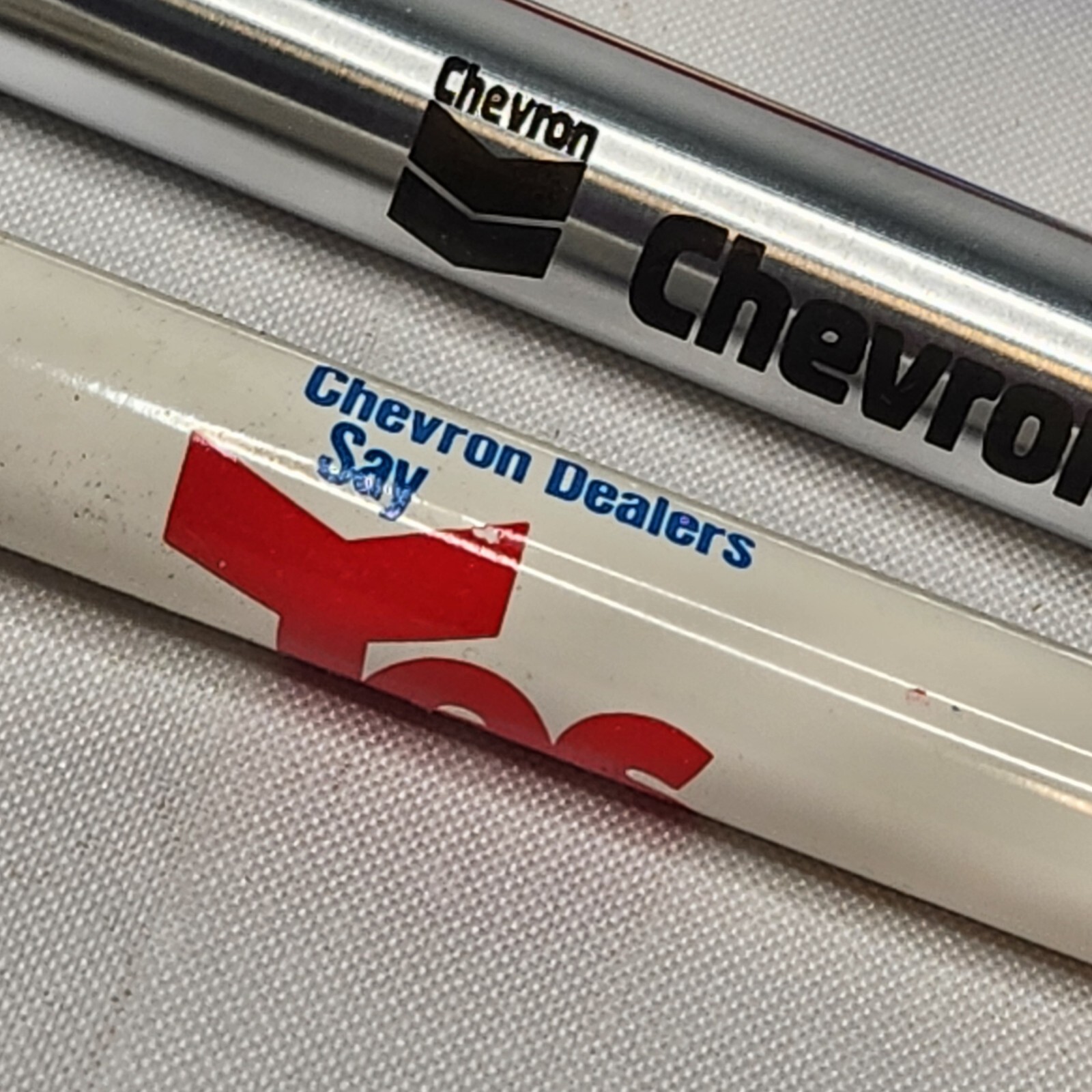 Shaeffer Corporate Ball Point Pens CHEVRON Gas Logo Lot of 2 Metal & Plastic