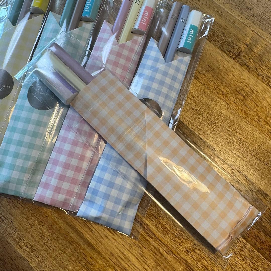 Pencil Eraser, Small Gift, 2B Pencils, Mini Eraser Set, 10 Pcs, Wrapped #d42b37