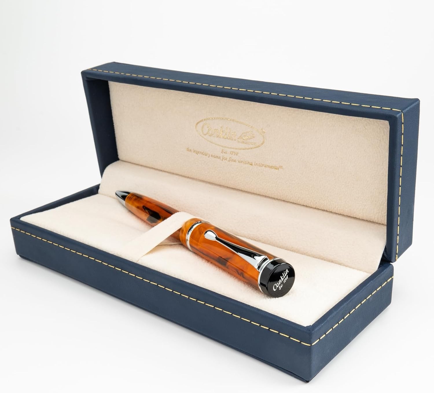 Ballpoint Pen in Amber – Luxury Writing Instrument with Warm Amber Fin