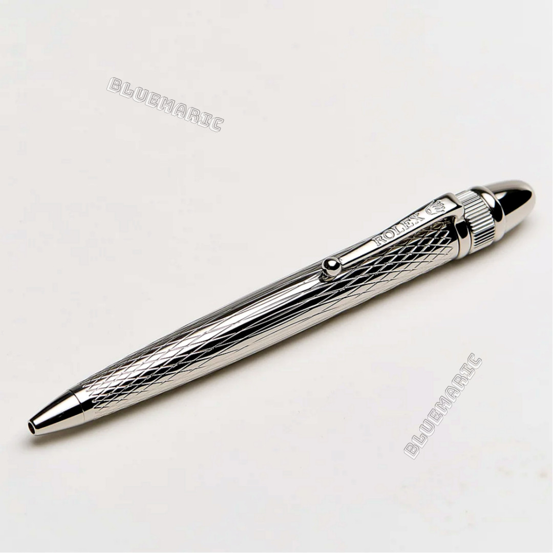 ROLEX Gift Ballpoint Pen Silver Tone Novelty Collectible New Box RARE
