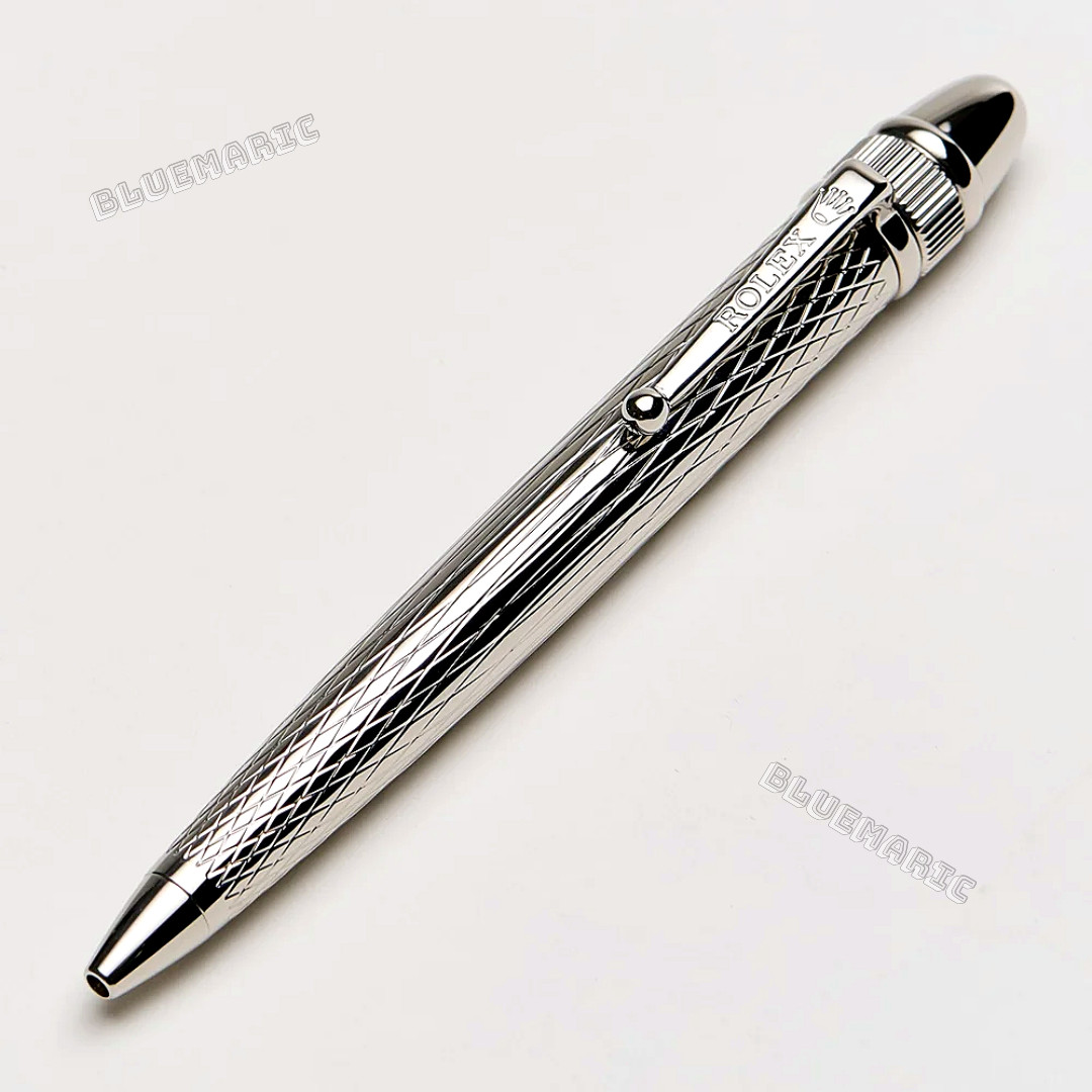 ROLEX Gift Ballpoint Pen Silver Tone Novelty Collectible New Box RARE