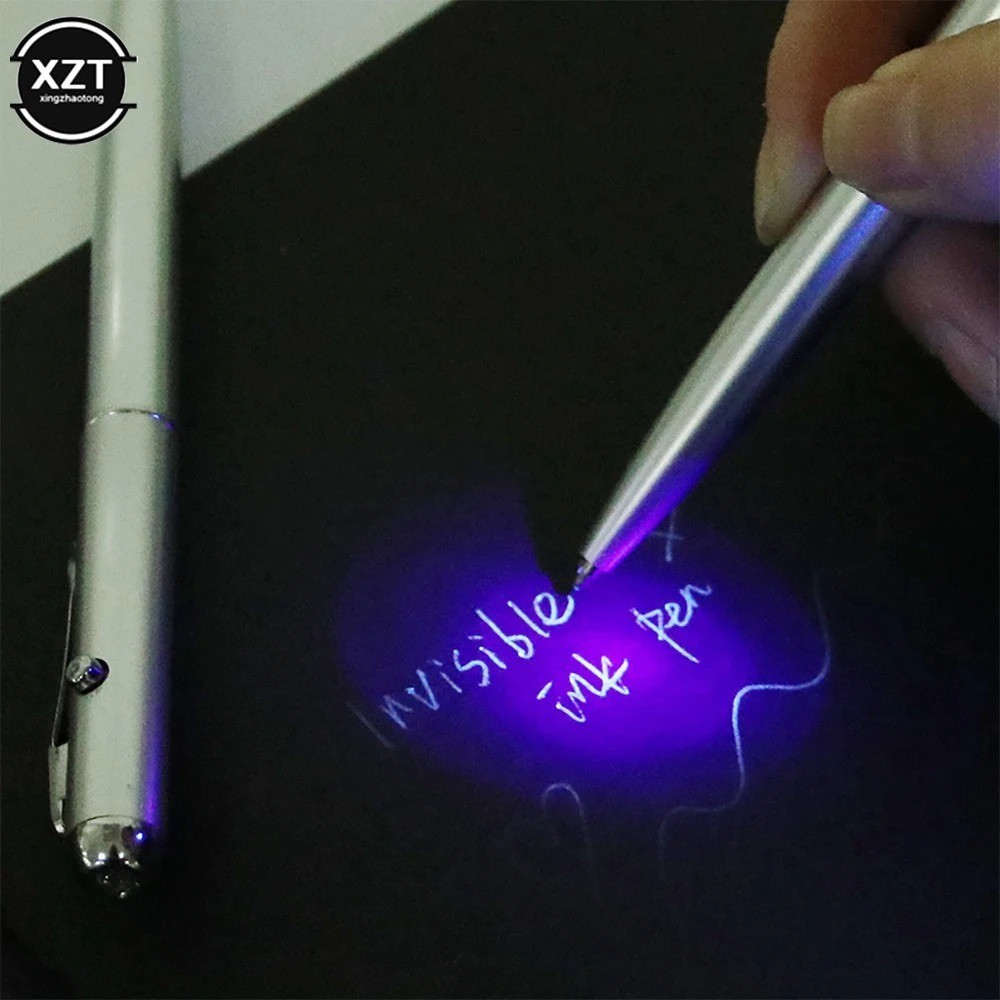 Invisible Ink Pen with Uv Light Hidden Handwriting Novelty Ballpoint Pens Office