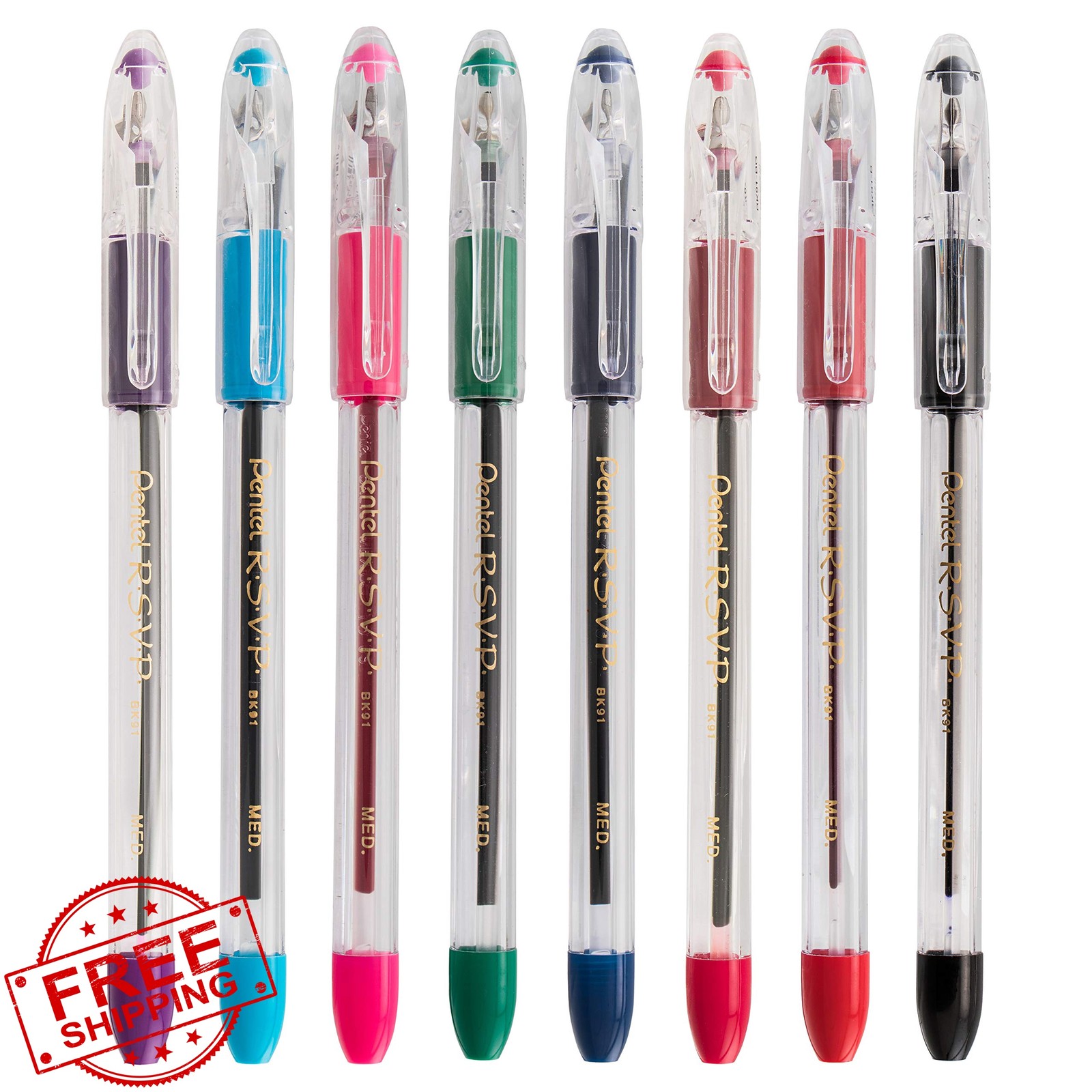 Pentel Blue Ink RSVP Pen 2 Count (Pack of 1)