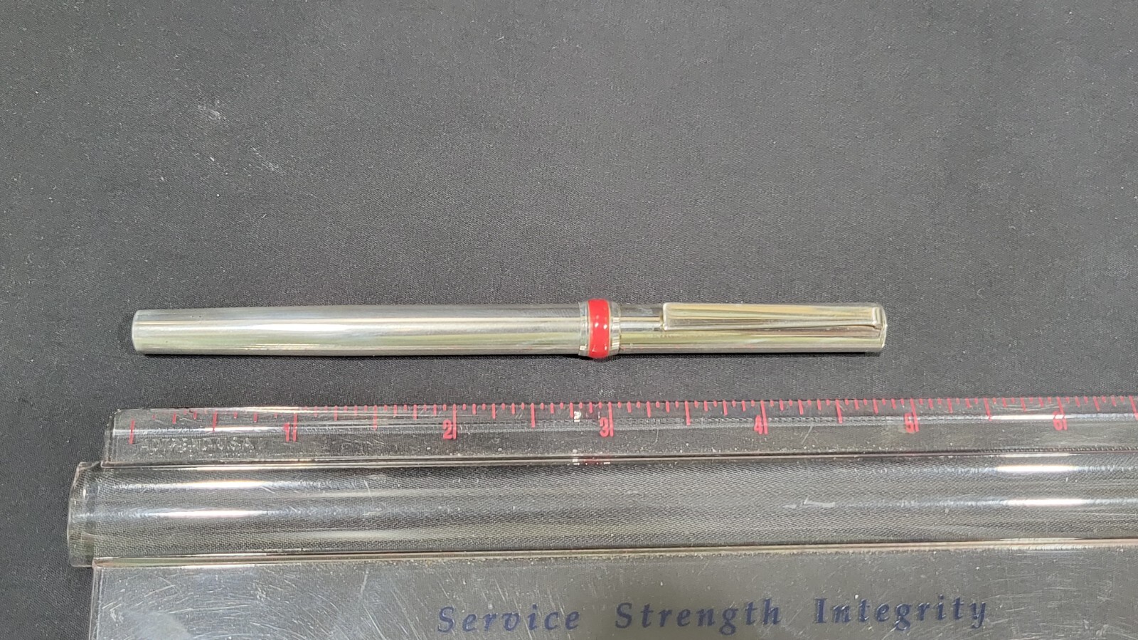 Tiffany & Co. 925 Sterling Silver Ballpoint Pen with Red Enamel