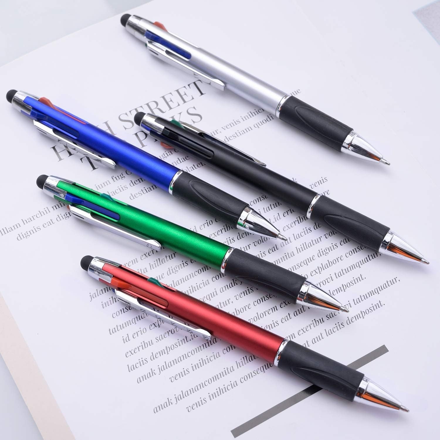 4-Color Ballpoint Pen Multi Colored Pens in One Medium Point (1.0Mm) Touch Scree