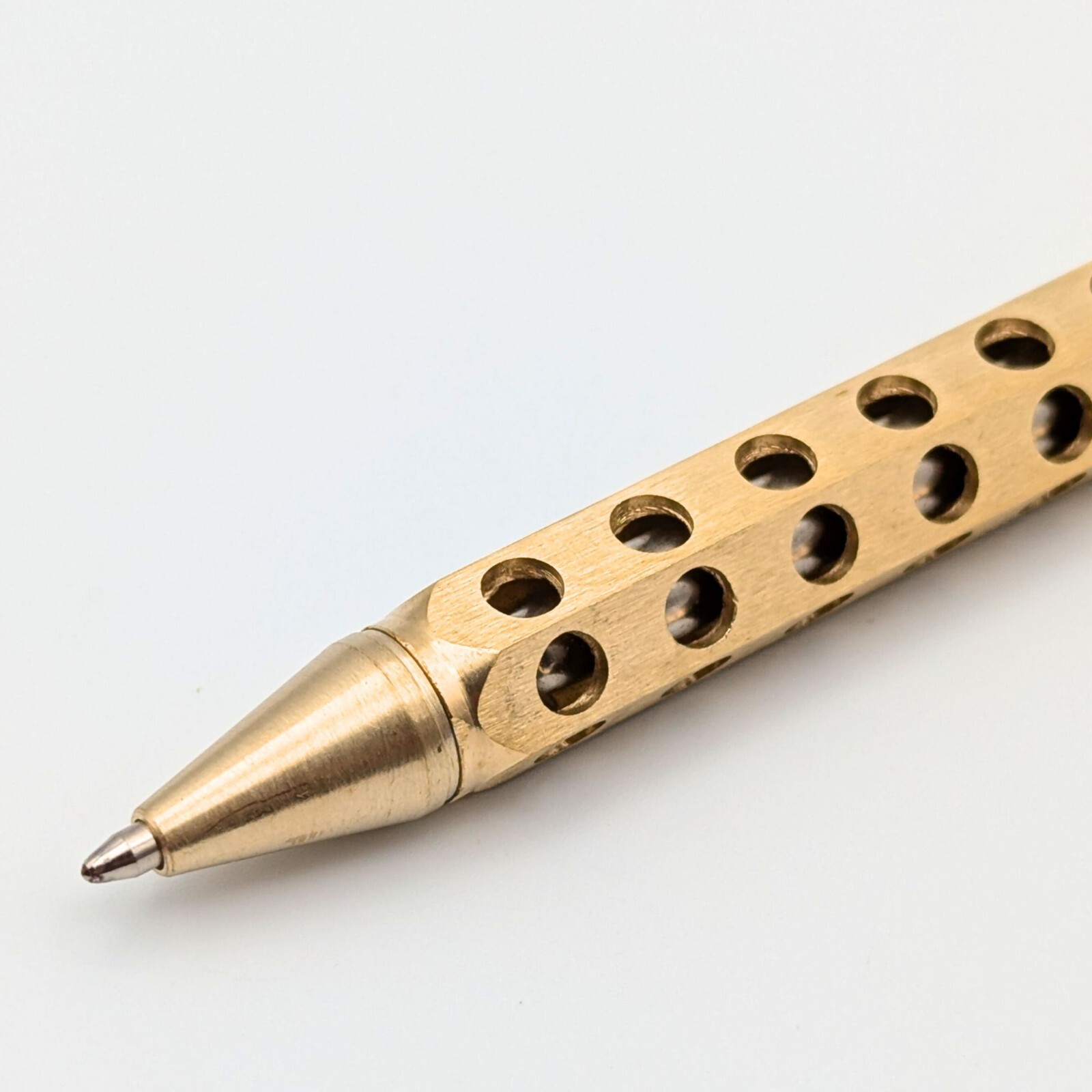 Bolt Action Ballpoint Pen Solid Brass EDC Six-edge Bronze color – Great Gift Dad