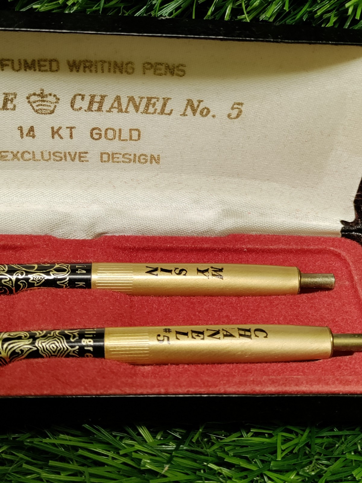 Arpege CHANEL No.5 Ballpoint Pen Set 14K Gold, Vintage
