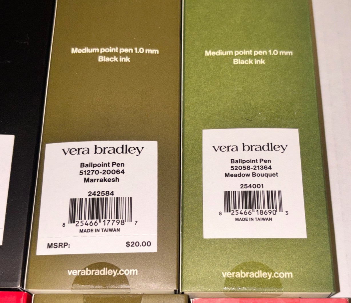 Vera Bradley Ball Point Pen, Black Ink, New In Box (You Choose)