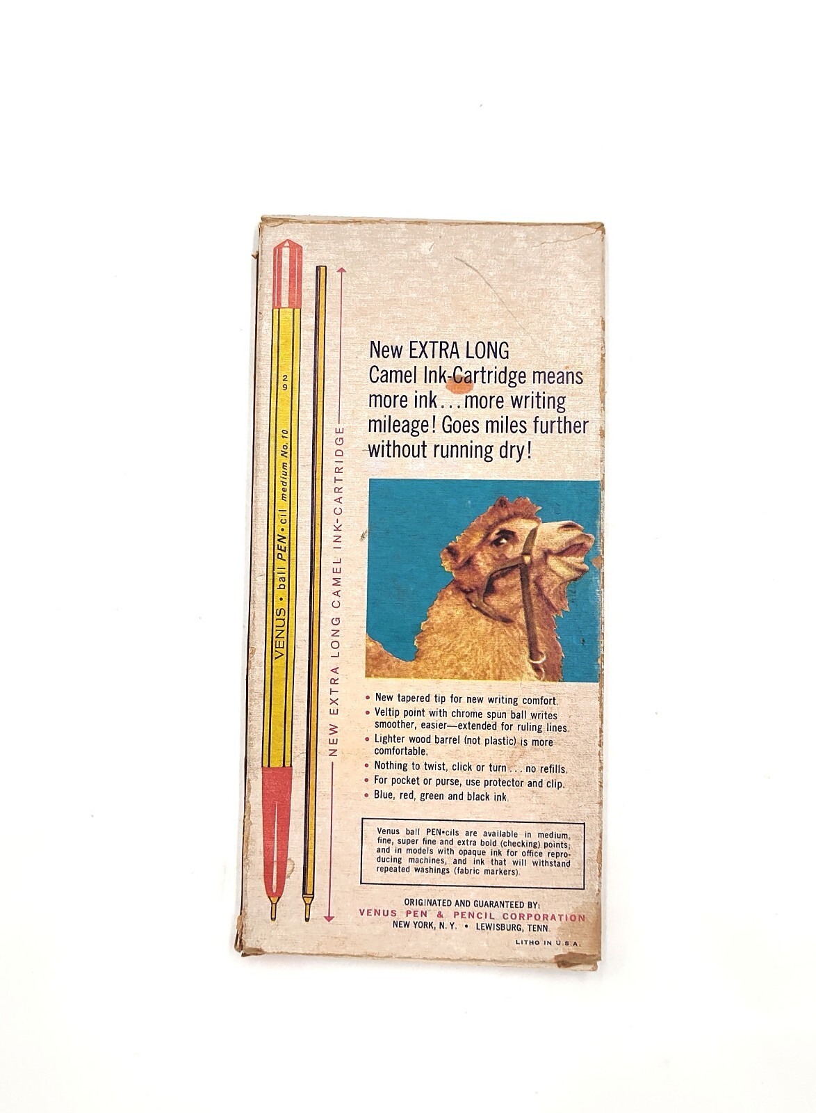 Vintage Box of 12 Venus Ball Pen-cil Red No. 10 Dry