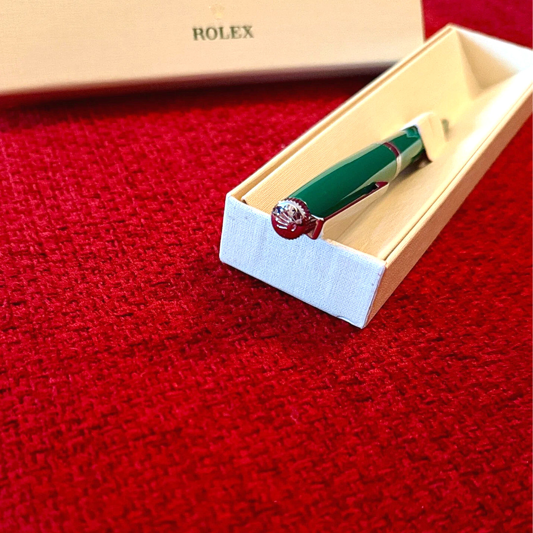 ROLEX Green Emerald Emblem Twist Ballpoint Pen AD VIP Gift