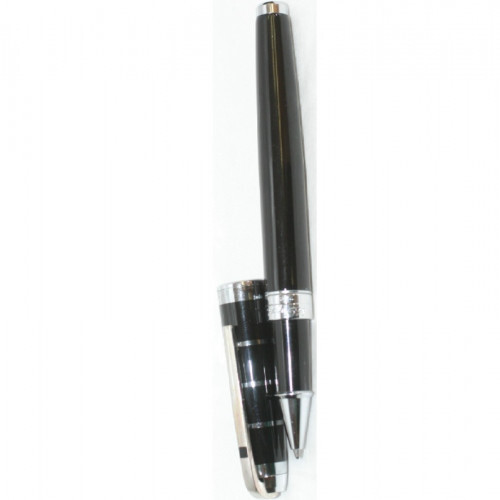 Dupont Ballpoint Pen with Cap / BLK & SLV in Good Condition Limited From JAPAN