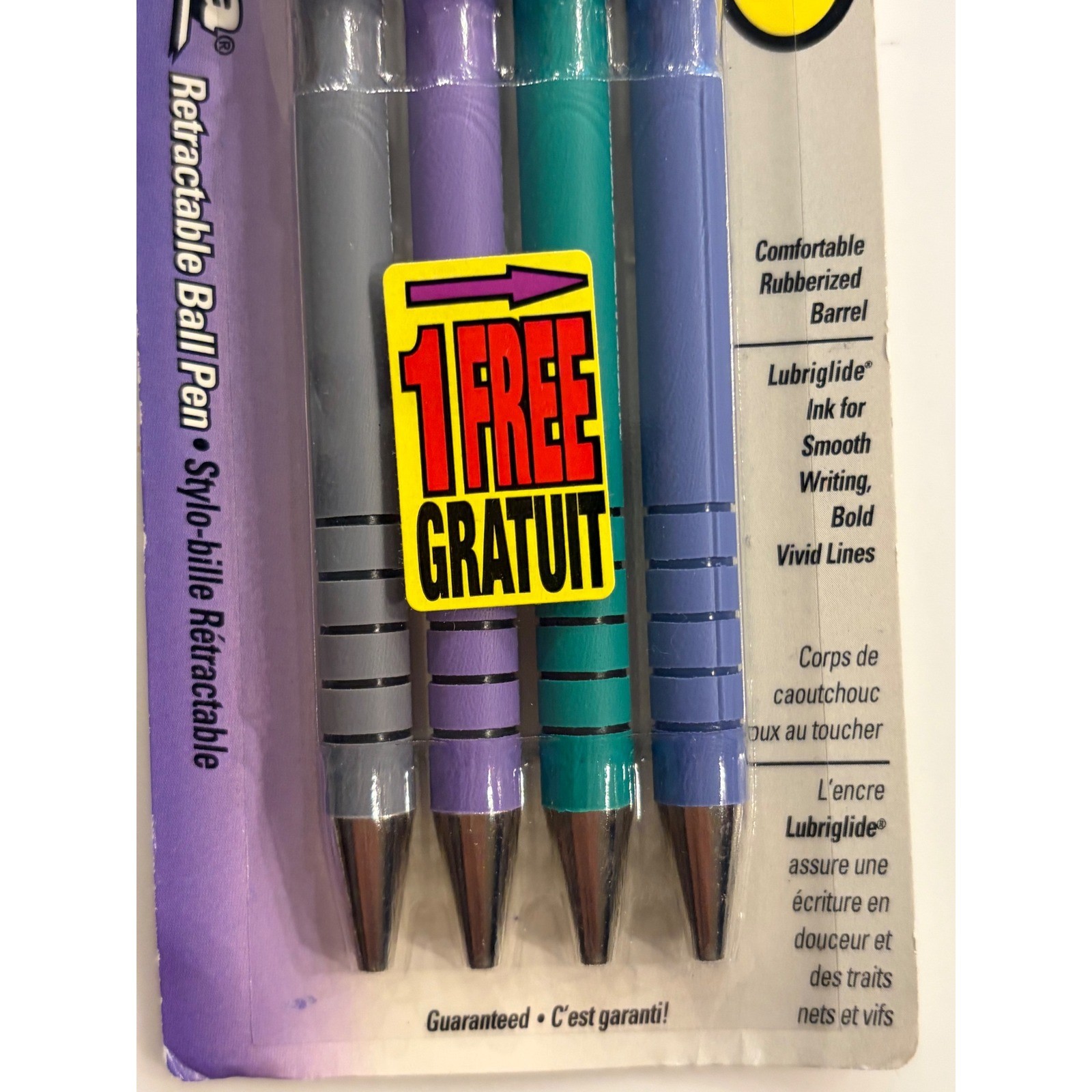Vintage 1995 Paper Mate Flexgrip Ultra Retractable Ballpoint Pens Black Ink 4pk