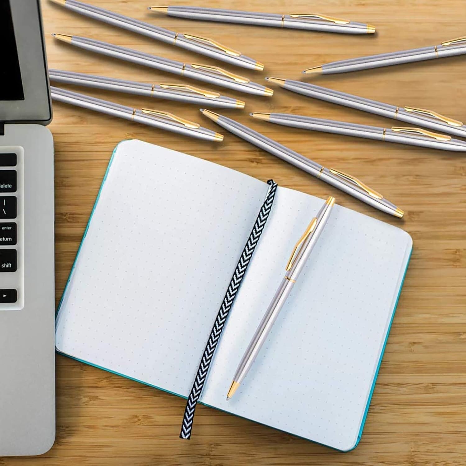 Stylish Black Ballpoint Pens – 10 Mini Retractable Gifts for Any Occasion