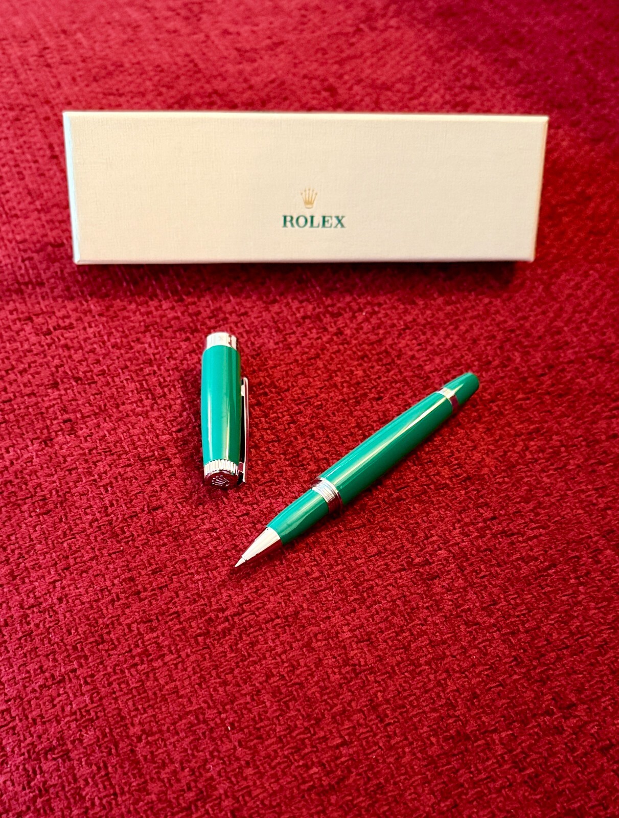 Rolex AD VIP GIFT Emerald Executive Green Rollerball Pen, New In Box, Refillable