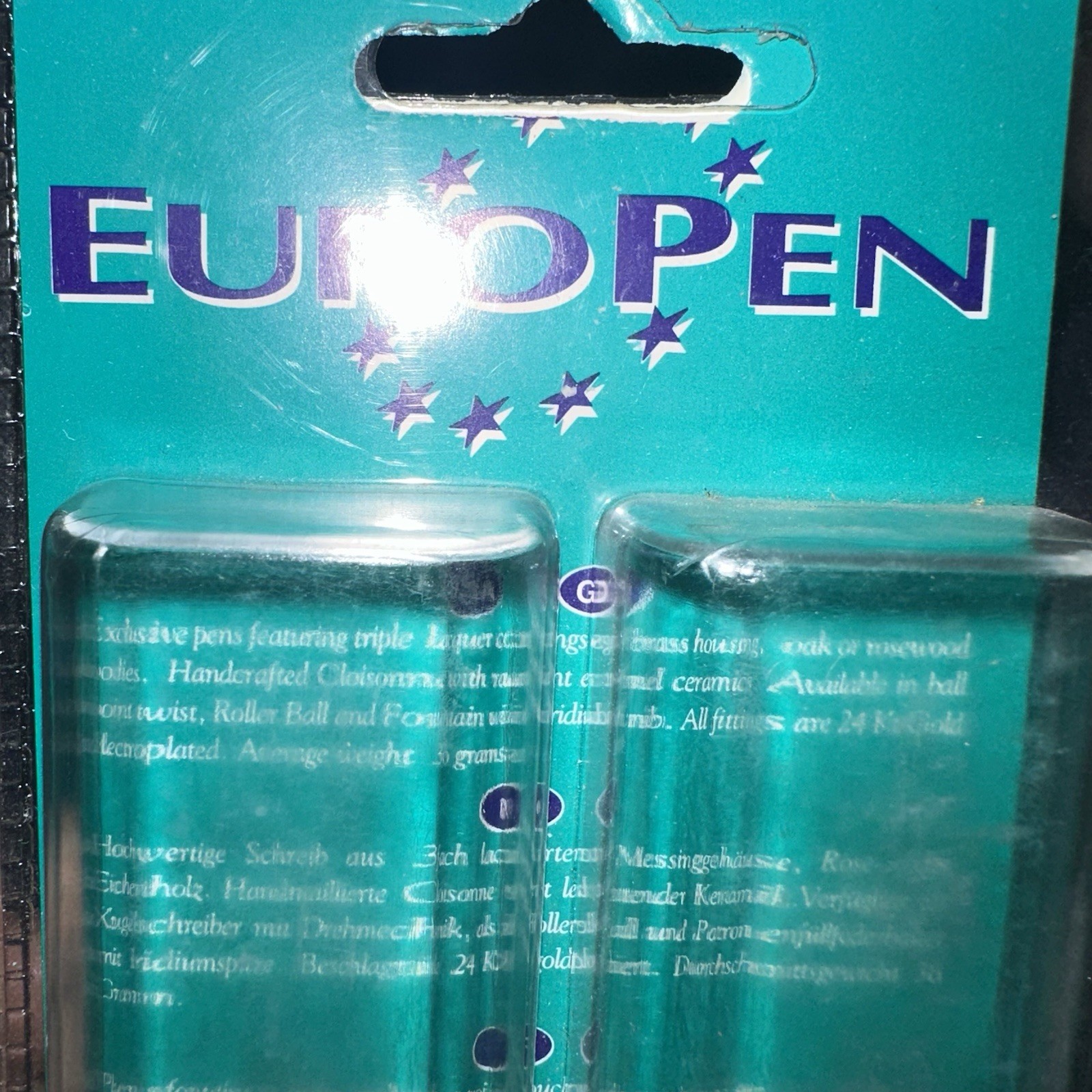 Europen Set Of Two Brass Body And 24kt Gold Plated Fittings Pens NWT