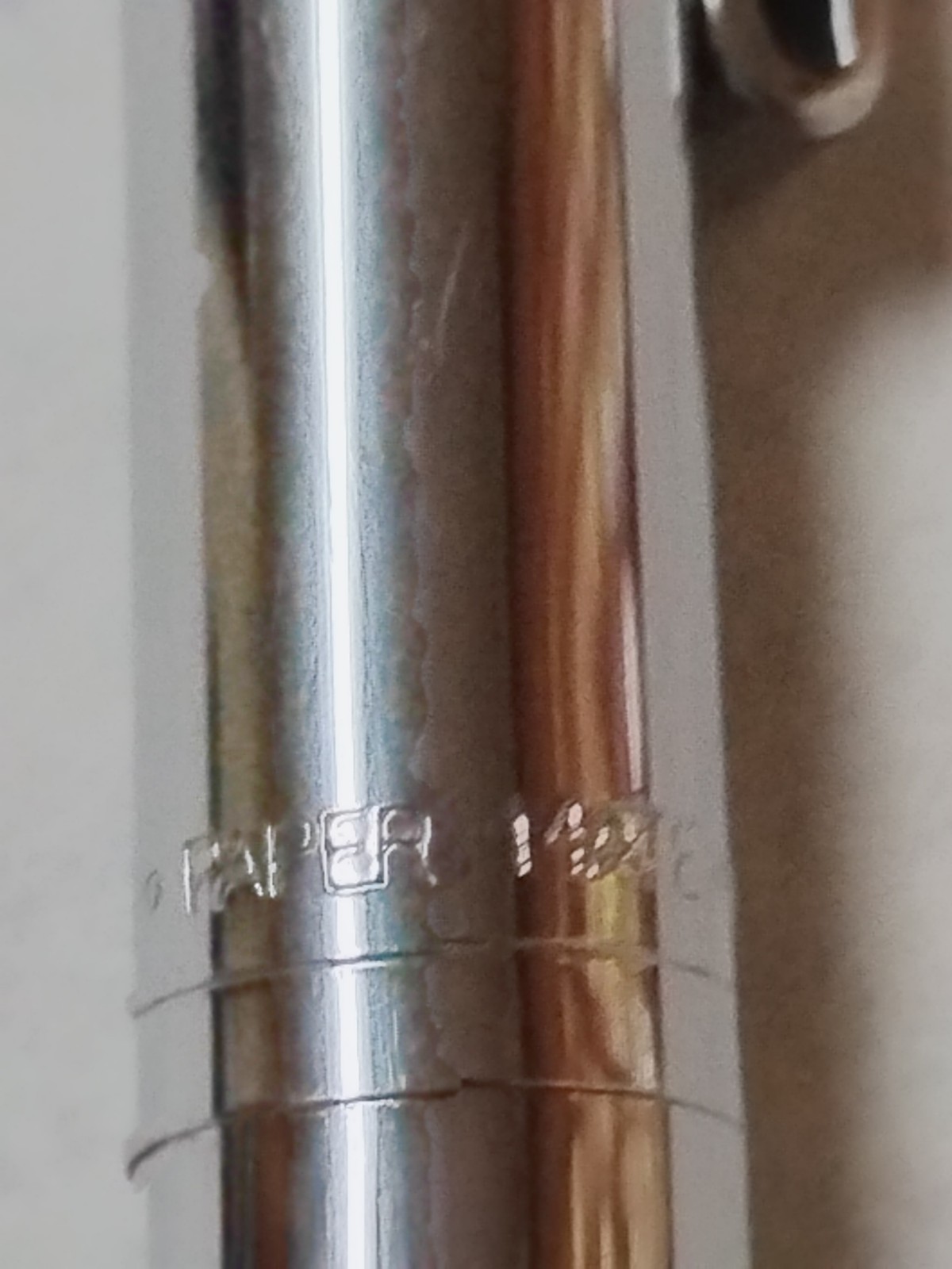 Vintage PAPER MATE Profile Slim Grip Ballpoint Pen All Chrome Made In Mexico #C6