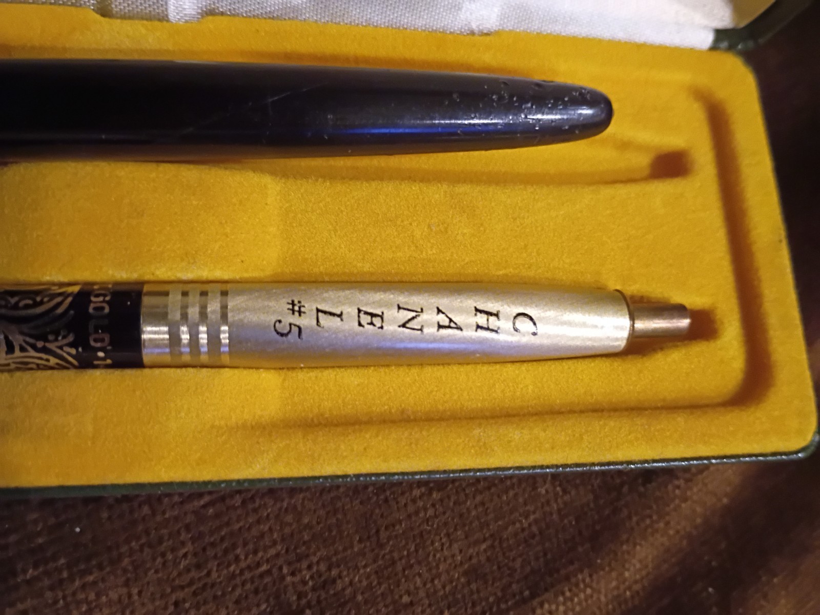 Arpege CHANEL No 5 Ballpoint Pen Set Vintage 14kt Gold Perfume Writing Pens