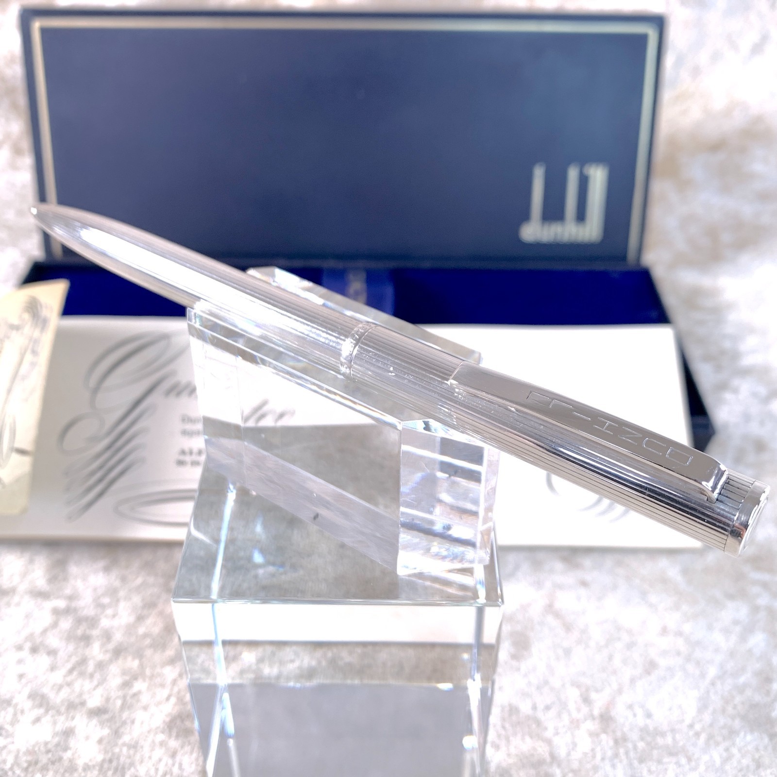 Vintage Dunhill Ballpoint Pen 925 Sterling Silver with Case