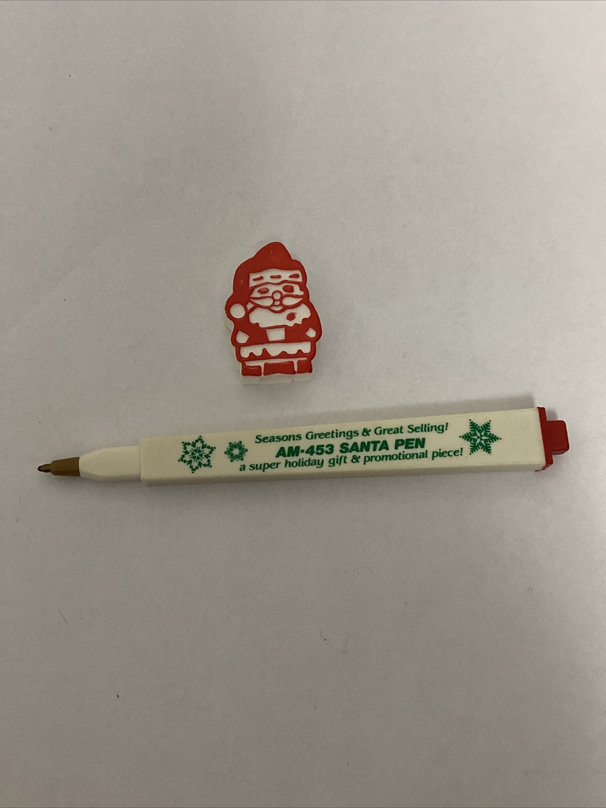 Vintage Santa Promo Pen Season’s Greetings AM-453 DRIED INK