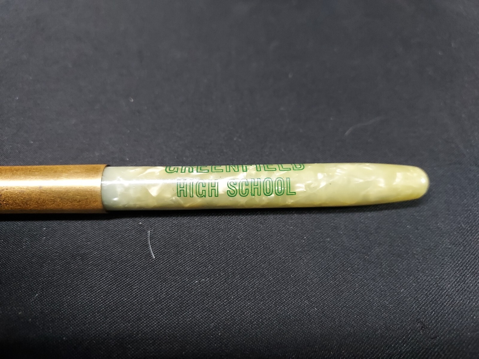 Old GREENFIELD HIGH SCHOOL MASSACHUSETTS Neetline Green Marble Pearl Pen