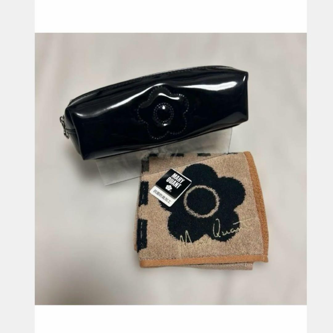 MARY QUANT enamel pouch towel handkerchief #fe2f64