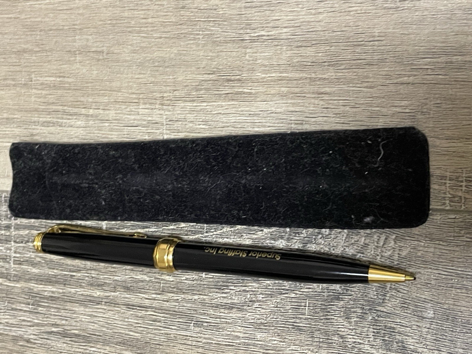 Kwik Klik Superior Staffing Inc Black Gold Ballpoint Pen w/ Sleeve Promo