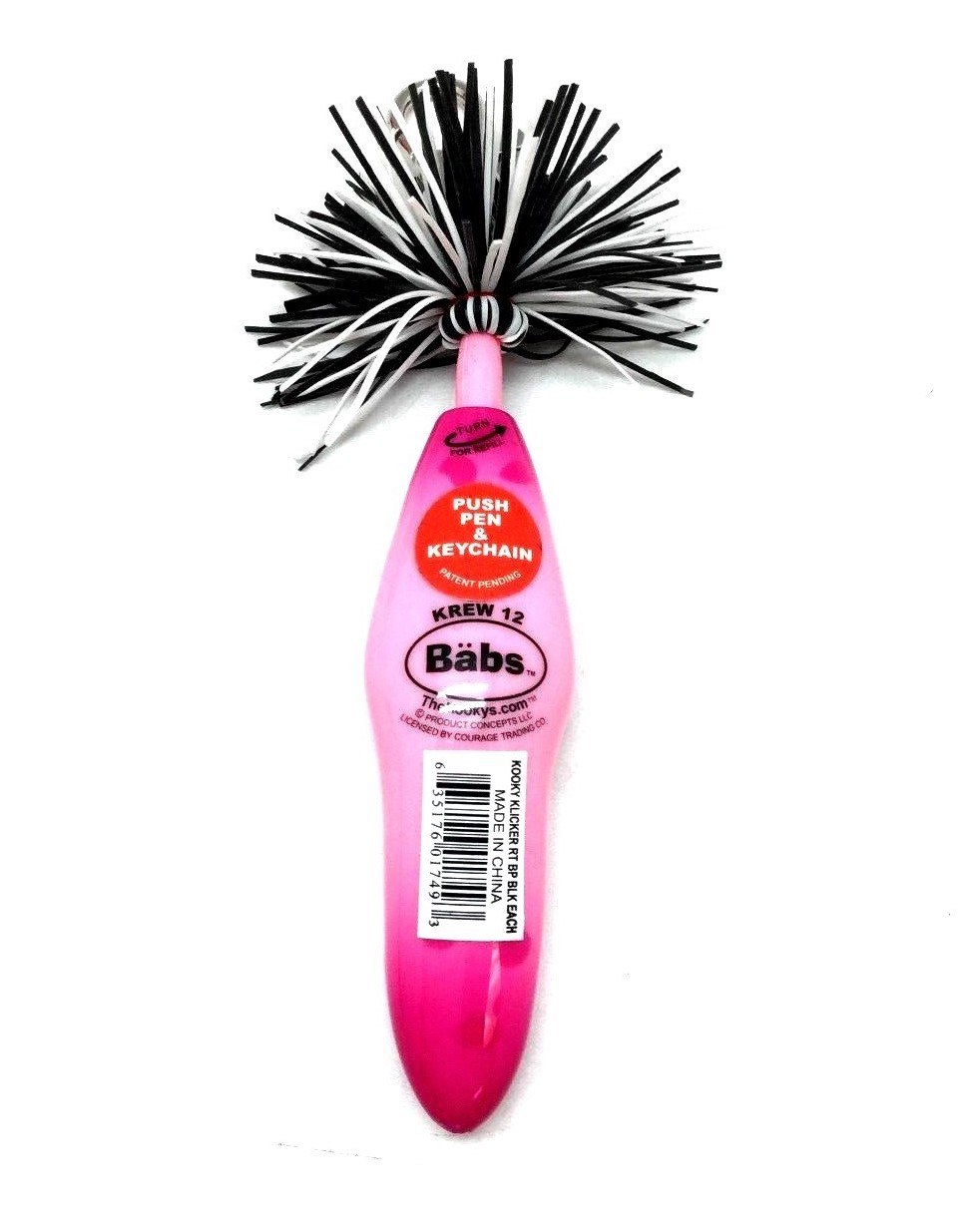 KOOKY KLICKERS KOLLECTIBLE BALL POINT PEN KREW 12 Babs KEY CHAIN CLIP PARTY GIFT