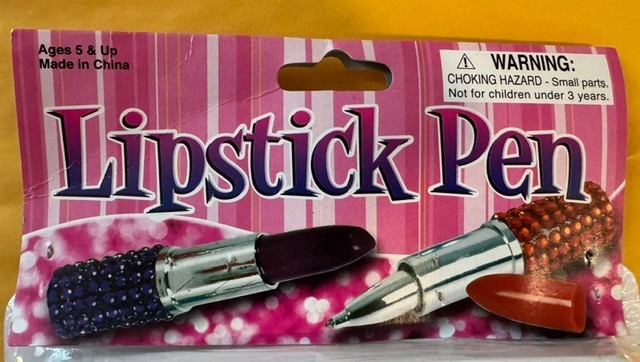 24 Pcs Mini Lipstick Pens w/Bling Rhinestones Novelty Pens NEW SEALED Ships FREE