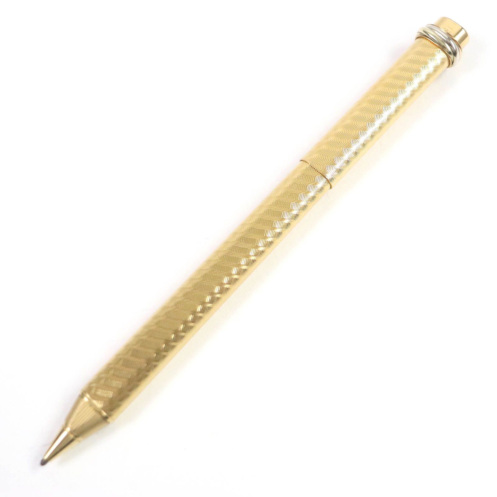 Cartier Ballpoint Pen Vendome Trinity 18K Gold Finish Textured rare From Japan