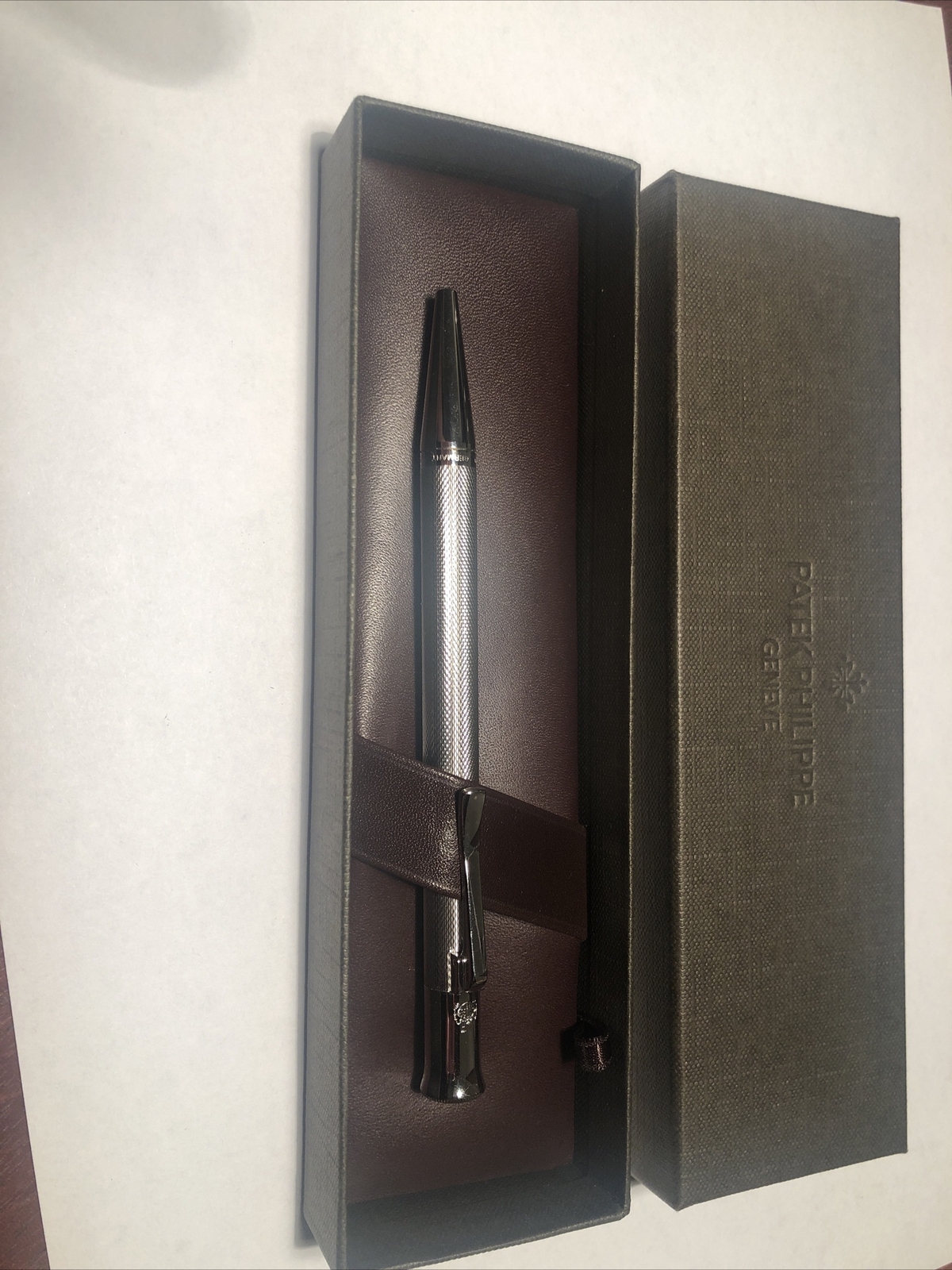 PATEK PHILIPPE x FABER-CASTELL Ballpoint Pen Silver wz/Box Mint Super Rare F/S