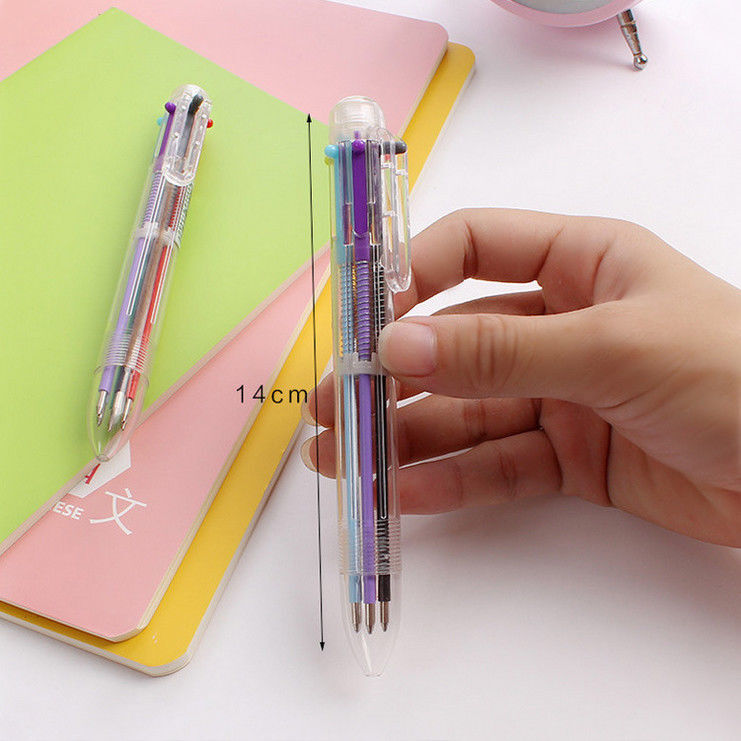 6 in 1 MultiColor Ballpoint Pen Student Retractable Stationery Creative Favorite